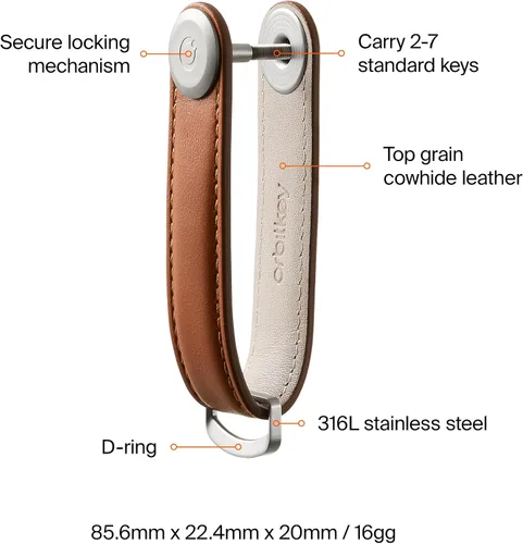Vista 5 de Orbitkey 2 llavero de cuero de primera calidad. 0
