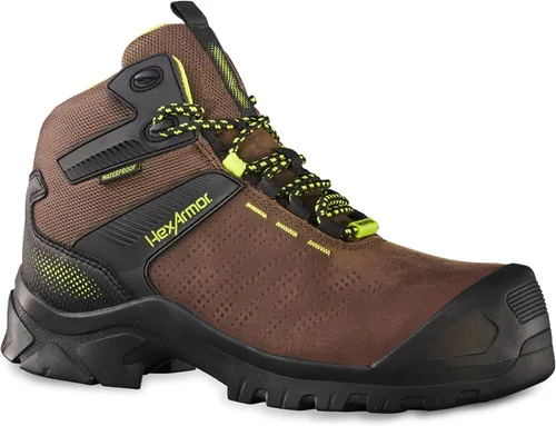 Vista 11 de HexArmor Botas de seguridad profesionales Xbase: impermeables, protección metatarsiana y opciones de cuero negro, puntera compuesta con Marrón