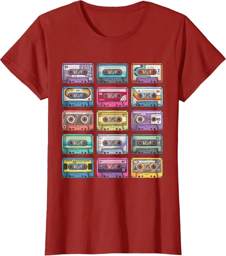 Vista 58 de Vintage Cassette Tapes Collection 80's 90's Music Mixtape T-Shirt Asphalt Grey