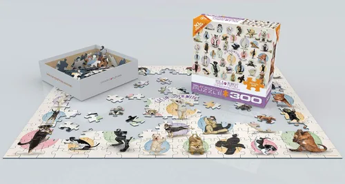 Vista 3 de EuroGraphics Yoga Puppies - Rompecabezas de 300 piezas (caja pequeña), multicolor