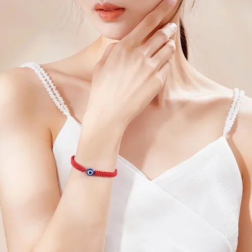 Vista 2 de VIBILIA Pulseras contra el mal de ojo para mujeres y hombres, hechas a mano, trenzadas, de buena suerte, cuerda de cuerda, hilo de amistad, cuerda
