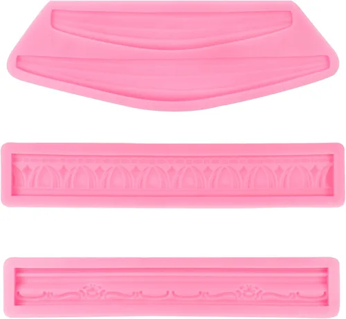 Vista 23 de Molde de fondant de silicona de voluta barroca para decoración de pasteles, 4.67x3.58 pulgadas Sin BPA, apto para lavavajillas, microondas, fácil