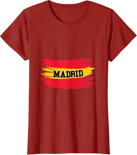 Vista 20 de Camiseta familiar de España Madrid con bandera española envejecida, Negro