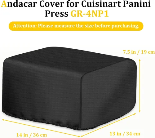 Vista 2 de Panini - Funda de prensa para Cuisinart Panini Press GR-4NP1, cubierta impermeable para sandwichera para parrilla interior 5 en 1, cubiertas