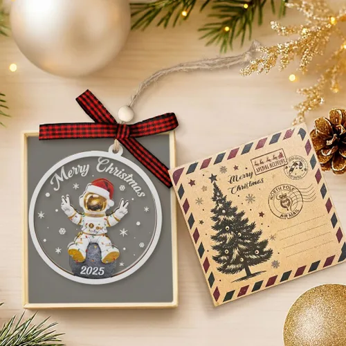 Vista 3 de Adorno de astronauta – Adornos de Navidad de astronautas – Adornos espaciales – Adornos de espacios para niños y niñas, regalos del espacio exterior