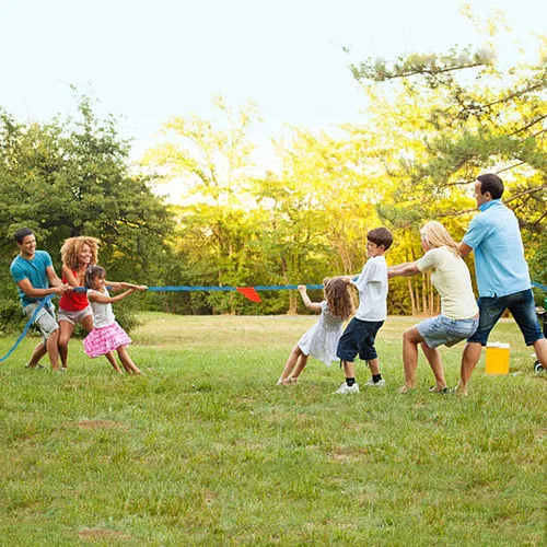 Vista 2 de Cuerda de tira y afloja para niños y adultos, cuerda de algodón trenzado natural, juegos al aire libre perfectos para actividades de carnaval