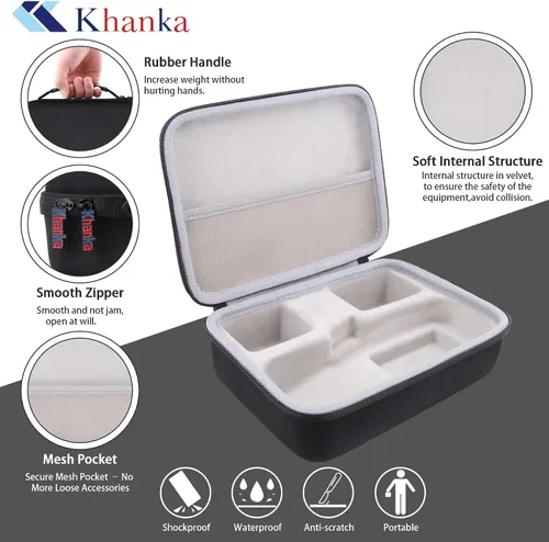 Vista 3 de khanka Estuche rígido de transporte para DYMO LetraTag LT-100H / 100H Plus - Bolsa protectora de almacenamiento de viaje para DYMO LT100H, cinta