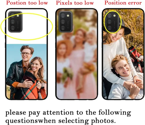 Vista 3 de Funda de teléfono personalizada para Samsung Galaxy A03, funda protectora de TPU suave contra arañazos, color negro