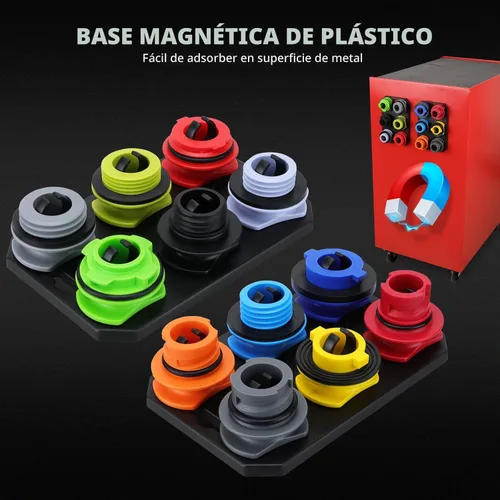 Vista 7 de Kit de embudo de aceite de motor de 18 piezas, juego de embudo de aceite automotriz de 1.59 QT/1.5L con 12 adaptadores, codo, pantalla de flecha