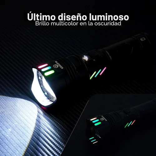 Vista 2 de Linterna Súper Brillante 10000 Lúmenes Altos Recargable, Potentes Luces LED Flash de Larga Distancia 3280ft, Larga Duración 10H Función de Descarga