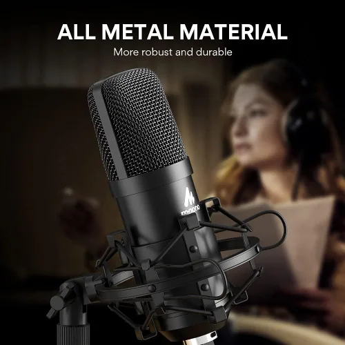 Vista 8 de Kit de micrófono USB MAONO 192KHZ/24BIT AU-A04T para PC, micrófono condensador cardioide para podcast, transmisión, Plug & Play para computadora