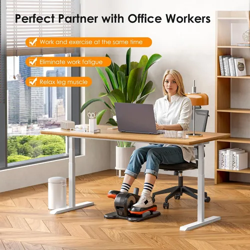 Vista 7 de Máquina elíptica para debajo del escritorio para personas mayores – Mini ejercitador de pedales para las piernas, compacto, silencioso y portátil
