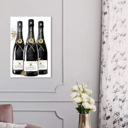 Vista 3 de The Oliver Gal Artist Co. Lienzo decorativo para pared, diseño de bebidas y espíritus de moda y glamour, diseño de champán, decoración del hogar