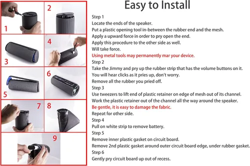 Vista 5 de Batería de repuesto para altavoz Bluetooth inalámbrico Logitech UE MegaBoom Series compatible con el número de pieza 533-000116 533-000146 7.4V