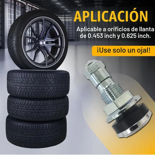 Vista 4 de TR-416-S Vástago de válvula metálico de una pulgada para montaje exterior (paquete de 4)
