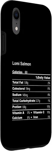 Vista 3 de Funda divertida para iPhone XR Lomi Salmon Acción de Gracias Nutricional