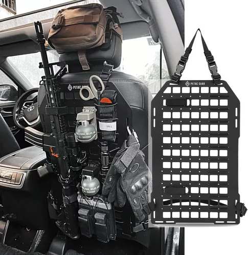 Vista 13 de Molle Paneles para asiento trasero de automóvil, cubiertas tácticas para organizar el respaldo del asiento de vehículos, camiones, accesorios