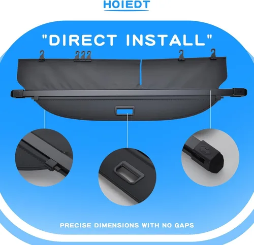Vista 4 de Cubierta de cajuela compatible con Rav4 2013-2018, cubierta retráctil para sombra trasera de privacidad 2014 2015 2016 2017 Accesorios para Rav4