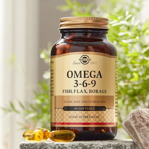 Vista 3 de Solgar 1300 mg Omega 3-6-9 - 60 cápsulas blandas - Apoyo para la salud del corazón, las articulaciones y la piel - Sin OMG, sin gluten - 20 porciones