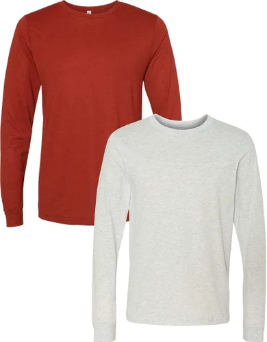 Vista 133 de Canvas Filmore 3501 - Camiseta de 4.2 onzas para hombre manga larga (1) Ceniza + (1) Jaspeado atlético