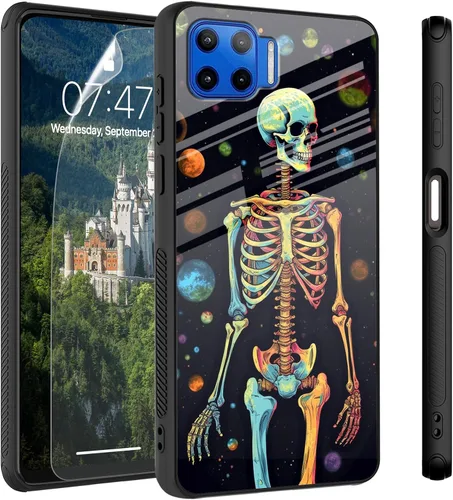 Vista 12 de Funda para Motorola Moto Edge 2022, cubierta trasera de vidrio templado con protector de pantalla, funda protectora a prueba de golpes para Motorola