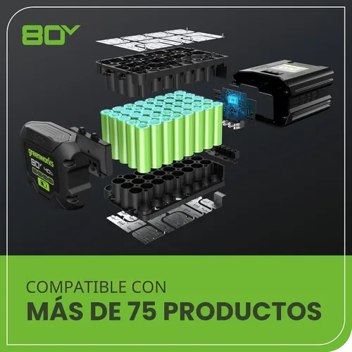 Vista 14 de Greenworks - Cortacésped de empuje de 80 V y 21 pulgadas, batería de 4.0 Ah y cargador