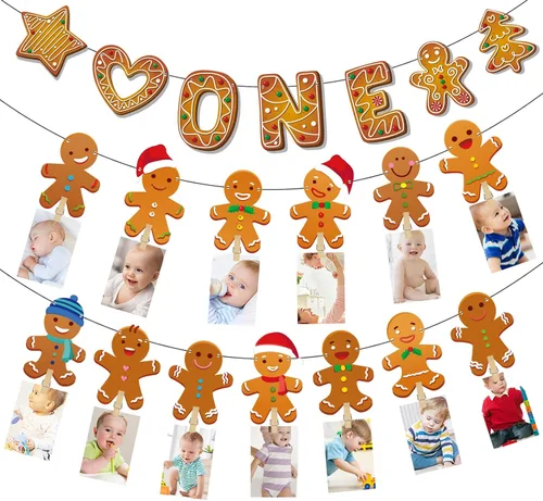 Vista 12 de Cartel de fotos de Navidad para el primer cumpleaños, pancarta de fotos con purpurina para recién nacidos a 12 meses, fotografía de hitos mensuales