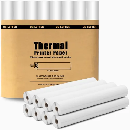 Vista 8 de 6 rollos de papel de impresora térmica de 8.5 x 11 pulgadas para impresora