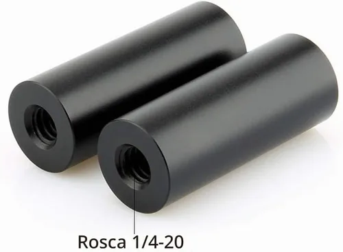 Vista 2 de NICEYRIG Micro varilla de 1.5 pulgadas y 0.591 in con roscas hembra de 1/4