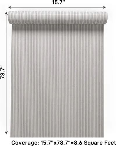 Vista 9 de Papel tapiz de rayas de madera rústica, papel de contacto de madera gris claro para paredes de gabinetes, extraíble, autoadhesivo, impermeable