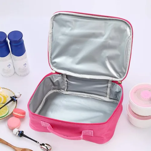 Vista 5 de Bolsa de almuerzo con lentejuelas con aislamiento de mano, bolsa de transporte espaciosa reutilizable, bolsa de transporte, kit de comida de viaje