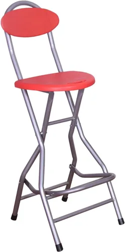 Vista 15 de Taburete de bar plegable de 28 pulgadas con respaldo, taburete plegable portátil Counter Height Foldable Stool,Tall Bar Stools for Outdoor Camping