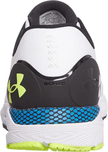 Vista 3 de Under Armour HOVR Sonic 5 - Tenis de correr para hombre, Blanco (100)Amarillo de alta visibilidad