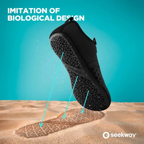 Vista 2 de Seekway - Zapatos de agua para hombres o mujeres adultos, tipo calcetín, de secado rápido, sensación de pie descalzo, ideales para la playa, nadar