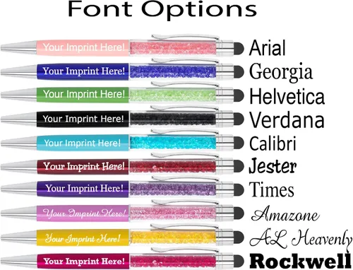 Vista 7 de ExpressDesigns™ - Bolígrafos de cristal personalizados con lápiz capacitivo - Pluma de gemas de metal - Bolígrafos con nombre impresos metálicos