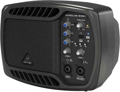 Vista 5 de Behringer EUROLIVE B105D Altavoz ultracompacto de 50 vatios PA/monitor con reproductor de MP3 y transmisión de audio Bluetooth