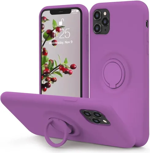 Vista 13 de MOCCA - Funda protectora de silicona con soporte, antiarañazos, de cuerpo completo y a prueba de golpes para iPhone XS/X de 5.8 pulgadas, morado