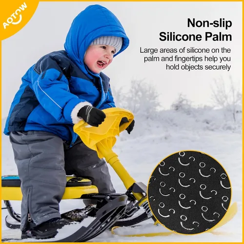 Vista 5 de Guantes deportivos cálidos de invierno para niños, clima frío, pantalla táctil, resistente al viento, para nieve, ciclismo, senderismo, fútbol, al