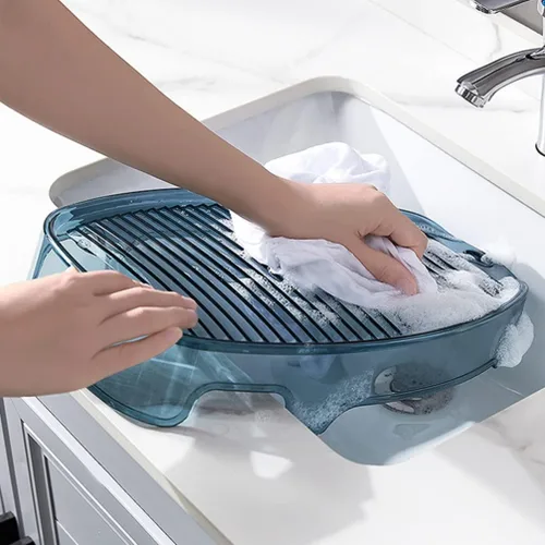 Vista 3 de 1pc Mini Washboard Underwear Washing Machine Wash Board Small Lavadora Portátil Small Washer Machine Small Washing Machine Portable Plastic Thicken