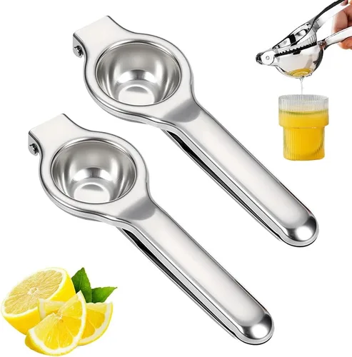 Vista 8 de Exprimidor de limón, exprimidor de limón de mano de acero inoxidable, exprimidor de cítricos, accesorios de cocina manual 2025, exprimidor de mano