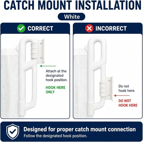Vista 5 de SPACEANY Kit de piezas de repuesto retráctil para puerta de bebé, accesorios oficiales para puertas de seguridad SPACEANY - Incluye montaje de Blanco