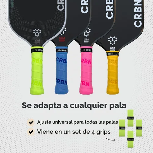 Vista 5 de CRBN Pickleball - Overgrips Drytec™ - Cinta adhesiva para pala de pickleball - Absorbe el impacto y la humedad - Pack de 4