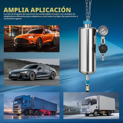 Vista 6 de PLAYOCCAR Kit limpiador de inyector de combustible 1000ML 150PSI sin