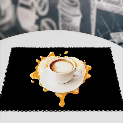 Vista 7 de Fried Egg Heart Placemats Set of 6 Resistant Table Mats Washable Place Mats for Dinner Party Table Decoration