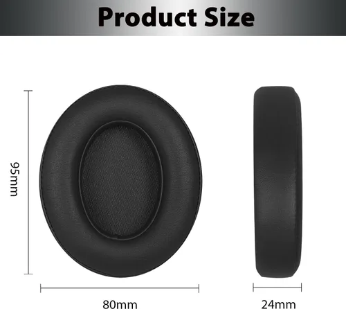 Vista 5 de Studio3 Almohadillas de repuesto para los oídos, almohadillas de piel de proteína suave, compatible con Beats Studio 2 Studio 3 B0500 B0501 Negro
