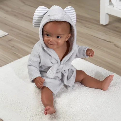 Vista 2 de Gerber Albornoz unisex de felpa suave con capucha de personaje animal para bebé