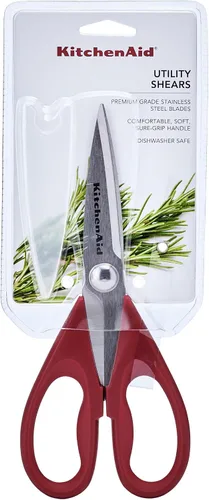 Vista 9 de Tijeras de cocina multiusos KitchenAid con funda protectora, tijeras de acero inoxidable duraderas, aptas para lavavajillas, mango de agarre suave