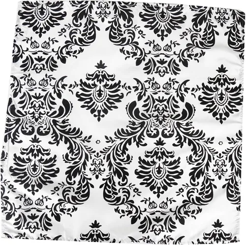 Vista 3 de Efavormart - Paquete de 25 servilletas de tela flocada de damasco negro/blanco, lino reutilizable, 20 x 20 pulgadas