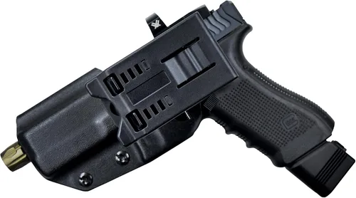 Vista 2 de OWB Negro Quick Detach IDPA - Funda KYDEX - Cintura exterior - Retención Posi-Click - 100% fabricado en EE. UU