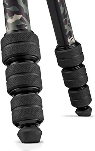 Vista 6 de Manfrotto Befree Advanced Camo - Kit de trípode de viaje, aluminio, verde, con cabeza esférica, cierres de bloqueo giratorio, trípode para cámara